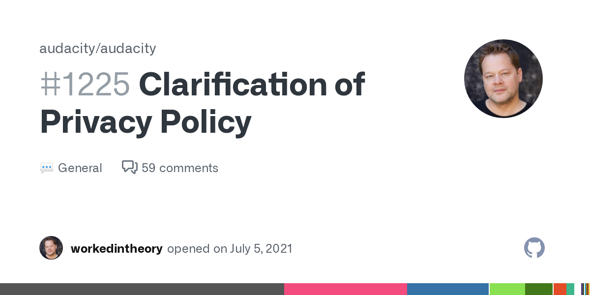 Clarification of Privacy Policy · Discussion #1225 · audacity/audacity · GitHub